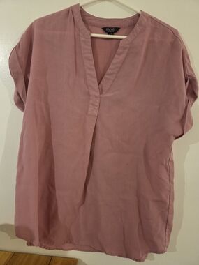 RACHEL Rachel Roy Dusty Rose Split-Neck Tunic Top